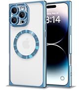 IAIYOXI Rectangle Magnetic Clear Case for iPhone 16 Pro Max, [Compatible with MagSafe],Soft Plati...
