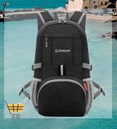 ZOMAKE Lightweight Packable Backpack 25L - Small Foldable Hiking Daypack for Travel - Tear Resist...
