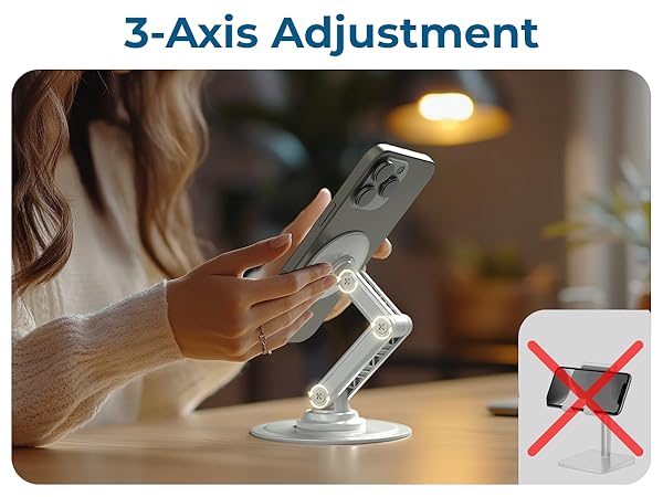 Adjust angles effortlessly with this phone stand magnetic—ideal as an iPhone recording stand.