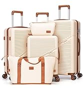 Cosbarn Luggage Sets 5 Piece Suitcases with Wheels, Suitcase Set ABS Hard Case Luggage with TSA L...