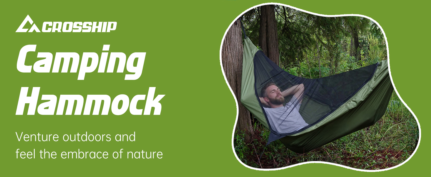CROSSHIP Camping Hammock with Mosquito Net with Built-in Underquilt &amp;amp; Hammock Rain Fly Tarp