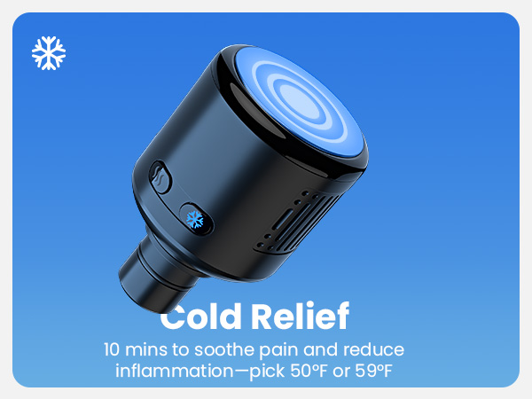 massage gun with heat and cold head