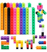HSDAV 200 Pcs Math Linking Cubes - 10 Colors Connecting Counting Snap Blocks, Math Manipulatives ...