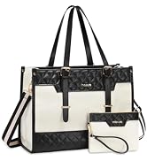 MOSISO Laptop Bag for Women,15-15.6 inch Canvas Laptop Tote Bag,16 inch Large Capacity Rhombus Qu...