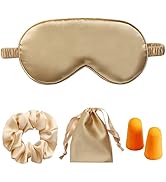 LCBD Silk Satin Sleeping Eye Mask, Gold Sleep Eye Mask Night Blindfold for Women, Blackout Eyesha...