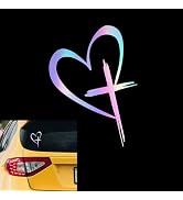 Icyfond Love Cross Sticker Decal, Cross and Heart Christian Decal Vinyl Sticker, Faith Hope Love ...
