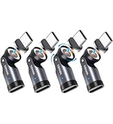 Yossos USB C Magnetic Adapter 240W[4 Pack] 90 Degree Type C Magnetic Charging Cable Right Angle 1...