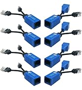 4 Pair PoE Ethernet Splitter, RJ45 Cable Sharing Kits, 2-in-1 Cat5 Combiner for 8 Security IP Cam...