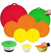Puideon 7 Pack Silicone Lids,Microwave Cover for Food and Bowls,5 Sizes Reusable Heat Resistant F...