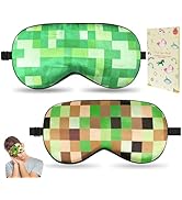 2 Pcs Sleep Mask for Kids Boys, Silk Eye Covers for Sleeping, Adjustable Strap &amp; Light Blocking D...