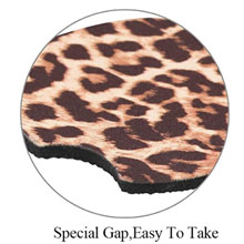 car coasters leopard car cup holder coaster for drinks neoprene rubber cup pad mat for women for men