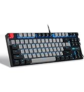 75% Mechanical Gaming Keyboard with Blue Switch, MageGee LED Blue Backlit Keyboard, 87 Keys Compa...