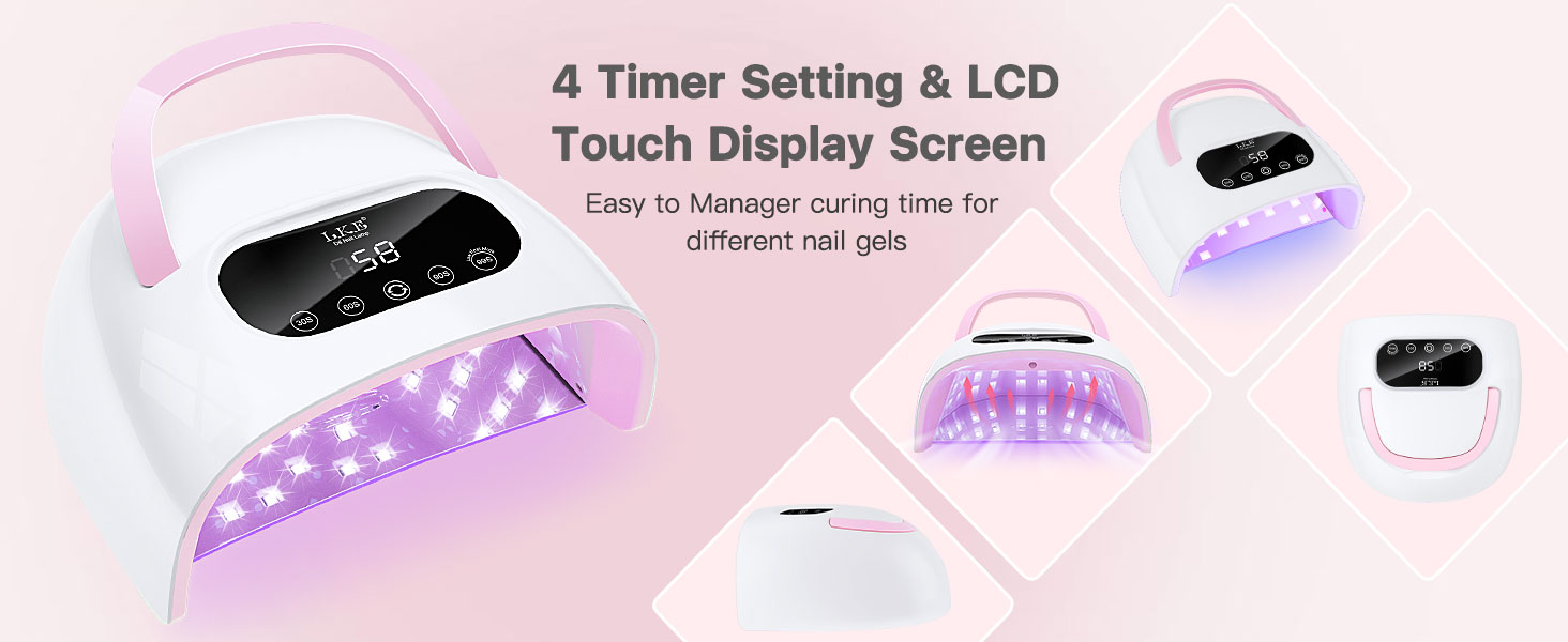 nail light with 4 timer setting and lcd touch display screen