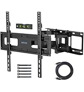BONTEC Full Motion TV Wall Mount for 23-70 inch LED OLED OLCD UHD Flat Curved TVs, Tilt Swivel Du...
