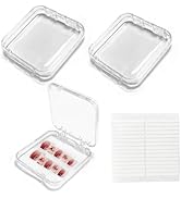 hongliang 14Pcs Clear Acrylic Press On Nail Storage Box with 60 Pcs Upgrade Adhesive Double-Sided...