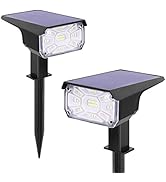 ZJOJO Solar Spot Lights Outdoor, 2 Pack 2-in-1 Solar Landscape Spotlights, 3 Modes Cool White IP6...