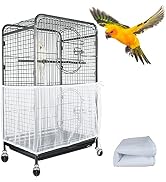 ASOCEA Extra Large Bird Cage Seed Catcher Guard Universal Birdcage Cover Nylon Mesh Net for Parro...