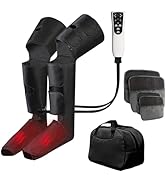 LINGTENG Leg Air Compression Massager for Foot Heat, Air Compression Calf Massage and Thigh Massa...