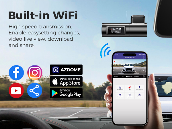 The built-in WiFi enables easy setting changes, video live view, download and share.
