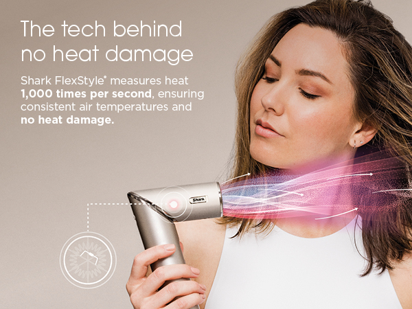The tech behind no heat damage Shark FlexStyle measures heat 1,000 times per second ensuring