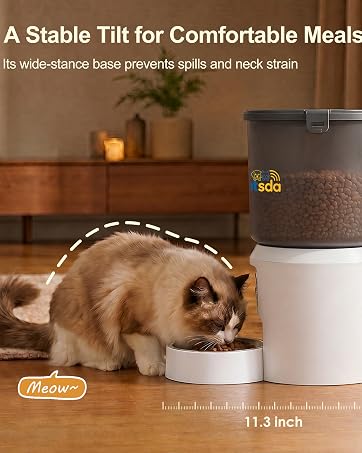 Automatic Cat Feeders 4L Timed Cat Dry Food Dispenser Dual Power Supply Programmable Portion