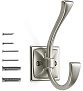 khtumeware Wall Hooks,5 Pack Coat Hooks Hardware Towel Hooks for Hanging Coats Matte Brushed Nick...