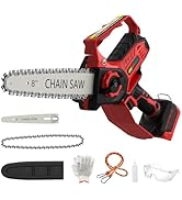 Mini Chainsaw for Miwaukee M18 Battery, 8-Inch and 6-Inch 2-IN-1 Cordless Electric Chain saw with...