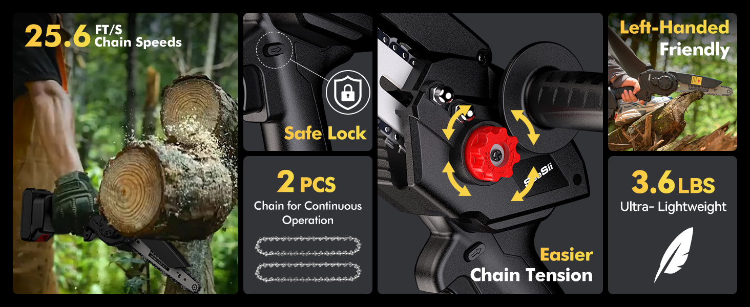8inch Handheld Chain saw Mini for Trees Branches Trimming Wood Cutting