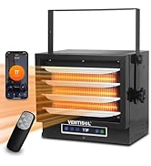 VENTISOL Electric Garage Heater, 7500W Digital Fan-Forcerd Ceiling Mount Heater with Remote Contr...