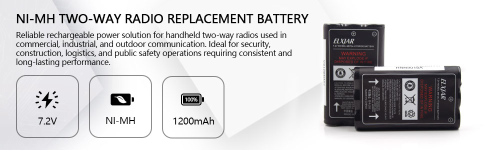 NI-MH TWO-WAY RADIO REPLACEMENT BATTERY