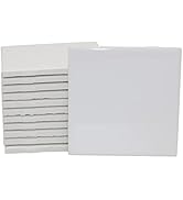 Creative Hobbies 12 Pack of Glossy White Glazed Ceramic Tiles for Alcohol Ink Painting, Decoratin...