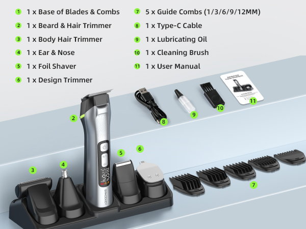 beard trimmer for men mens grooming kits hair clippers manscape body hair trimmer for men