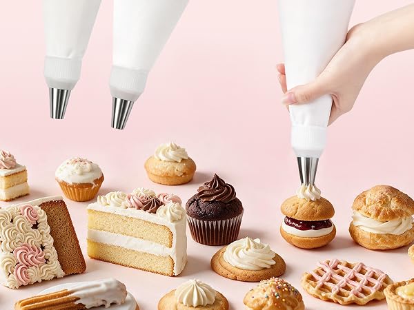 Reusable Piping Bags and Tips Set