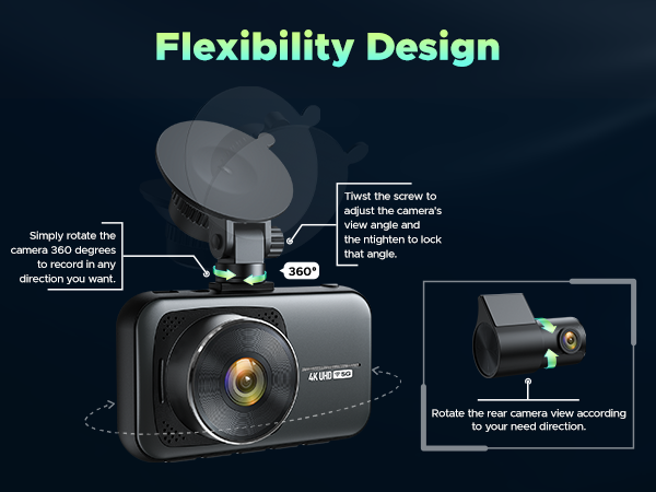 Rotate the rear camera view accordingto your need direction.