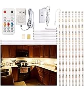 WOBANE Under Cabinet Lighting, 8PCS LED Strip Lights with Remote and 24W Adapter, Ultra Bright 24...