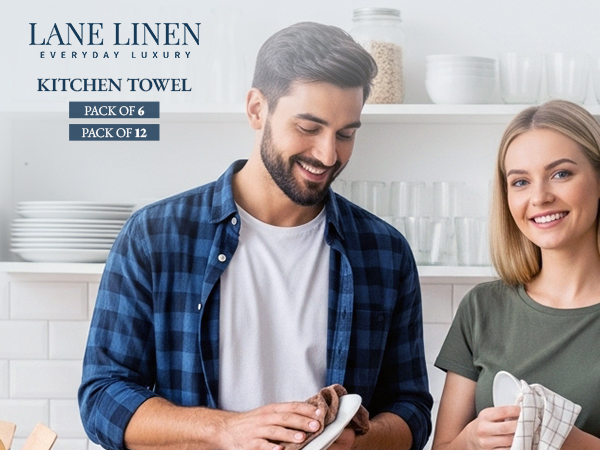 Kitchen towel, Dish towel, Cotton kitchen towels, 6 Pack towels