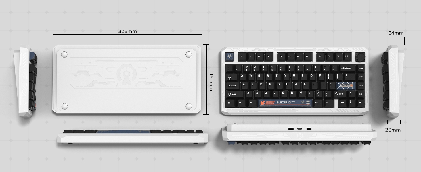 75% Wireless Keyboard with Knob Full Aluminum, VIA/QMK Custom Mechanical Keyboard