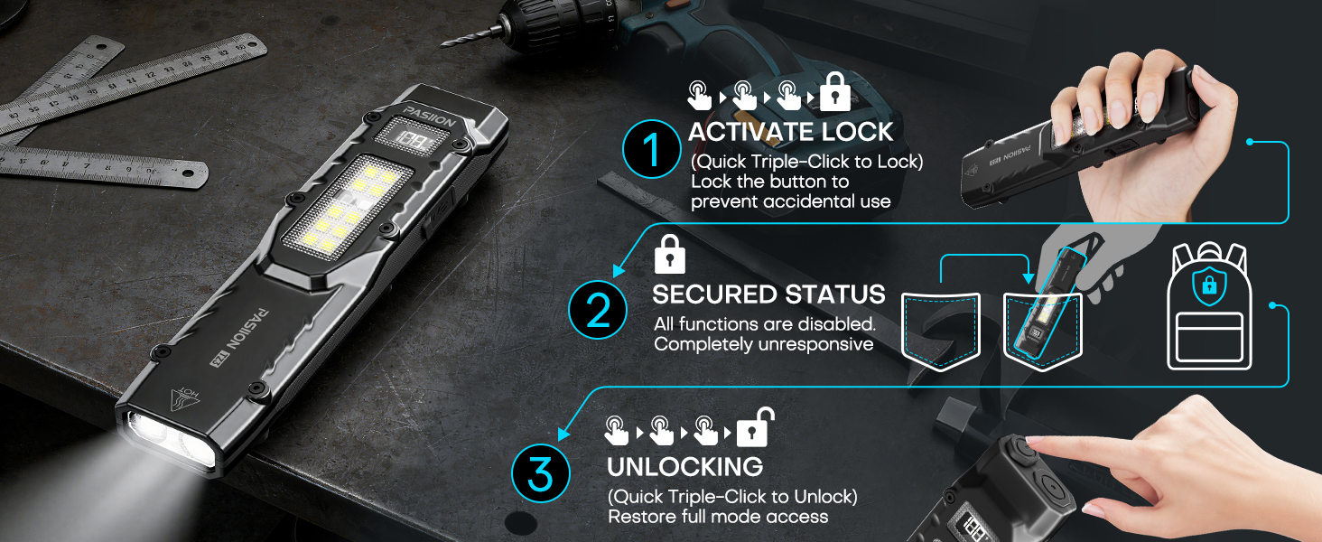 Flat edc flashlight rechargeable