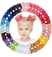 Choicbaby 40 Pieces Hair Bows for Girls 4 Inch Grosgrain Ribbon Toddler Hair Accessories with Ful...