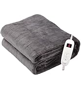 Tefici Electric Heated Blanket Throw, Super Cozy Soft 2-Layer Flannel 50