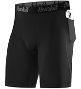 Runhit Men's Compression Shorts with Pockets – 9" Performance Athletic Shorts for Workouts Sports...