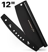 KitchenStar Pizza Cutter Rocker 12 inch - Stainless Steel Pizza Slicer Knife - Black NonStick Sha...
