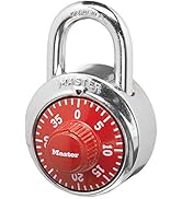 Master Lock 1504D Locker Lock Combination Padlock, 1 Pack, Red