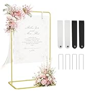 EMART Wedding Welcome Sign Stand, 68"x31"x 20" Sign Holder Stand with 4 Leather Strap, Welcome to...