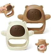 2 Pack Baby Teething Toys for 3-6 6-12 Months, Food Grade Silicone Teething Mitten, BPA Free, Bab...