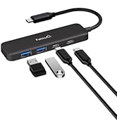 Dual USB C USB A 3.0 Hub: USB-C Hub 4 Ports with 2* Type-C 3.0 and 2* USB-A 3.0, Ultra Slim Porta...