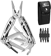 MOSSY OAK Multitool, 21-in-1 Stainless Steel Multi Tool Pocket Knife with Screwdriver Sleeve, Sel...
