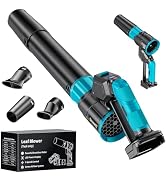 180° Rotated Leaf Blower Compatible with Makita 18V, 600 CFM Handheld Leaf Blowers Cordless, 3-Sp...