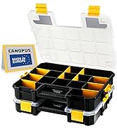 CANOPUS Craft Organizer, Set of 2 Interlocking Cases with Adjustable Compartments, Briefcase-Type...
