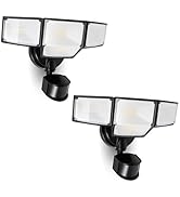 LUTEC 80W 9000LM LED Security Lights Motion Sensor Outdoor Lights, 4 Head LED Flood Lights Outdoo...